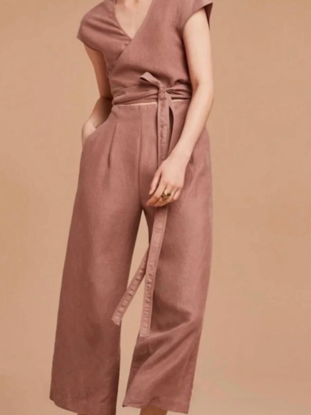 Artizia Wilfred jumper, wrap front, size 8, nutmeg, cutout